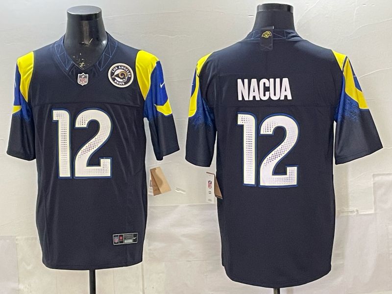 Men 2025 Los Angeles Rams #12 Nacua Black 5th generation Throwback Nike Limited NFL Jersey 01->los angeles rams->NFL Jersey